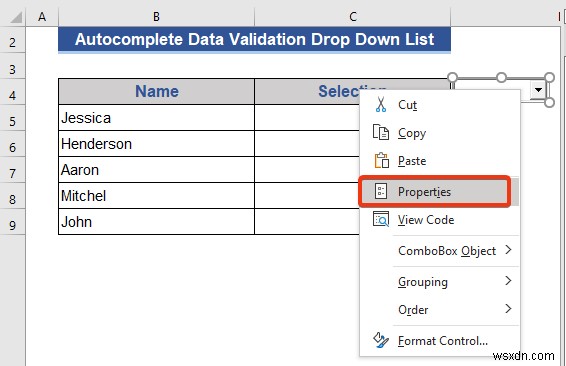 Excel의 자동 완성 데이터 유효성 검사 드롭다운 목록(2가지 방법)