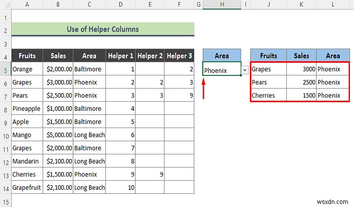 필터가 있는 Excel 데이터 유효성 검사 드롭다운 목록(예제 2개)