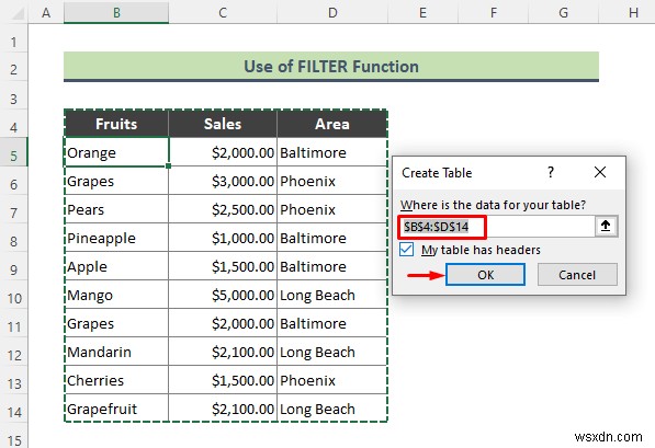 필터가 있는 Excel 데이터 유효성 검사 드롭다운 목록(예제 2개)