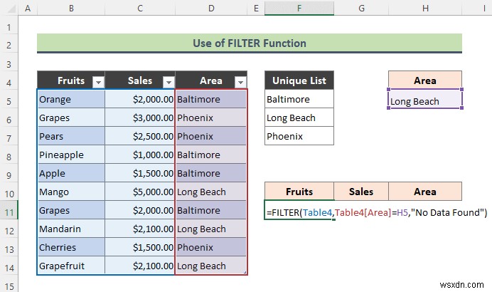 필터가 있는 Excel 데이터 유효성 검사 드롭다운 목록(예제 2개)