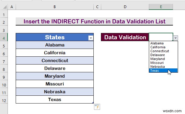 Excel의 표에서 데이터 유효성 검사 목록을 만드는 방법(3가지 방법)