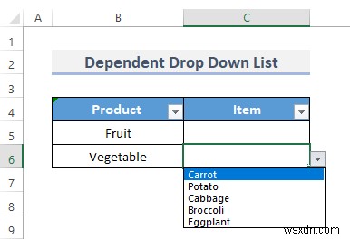 Excel에서 여러 단어로 종속 드롭다운 목록을 만드는 방법 