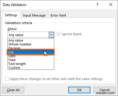 Excel에서 셀 값을 기반으로 드롭다운 목록을 변경하는 방법(2가지) 