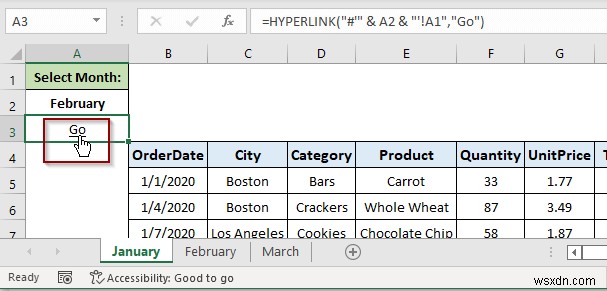 Excel에서 다른 시트에 대한 드롭다운 목록 하이퍼링크를 만드는 방법