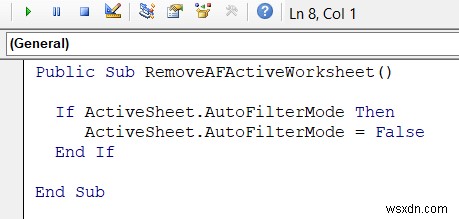 Excel VBA:자동 필터가 있는 경우 제거(예제 7개)