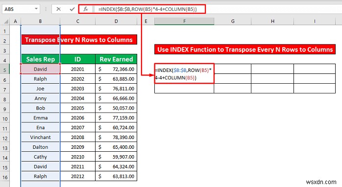 Excel에서 모든 n개의 행을 열로 바꾸는 방법(2가지 쉬운 방법)