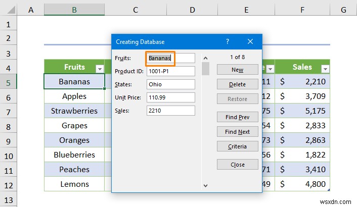 Excel에서 양식을 사용하여 데이터베이스를 만드는 방법