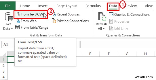 CSV를 Excel의 기존 시트로 가져오는 방법(5가지 방법)