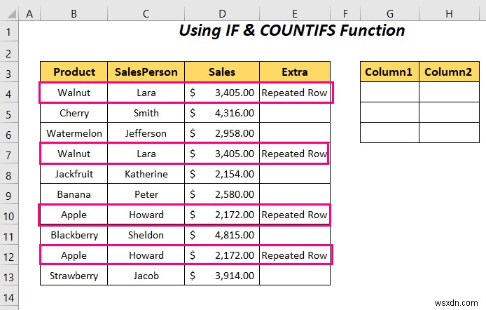 Excel에서 중복 행을 열로 바꾸는 방법(4가지 방법)