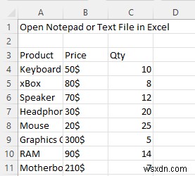 열이 있는 Excel에서 메모장 또는 텍스트 파일을 여는 방법(3가지 쉬운 방법)