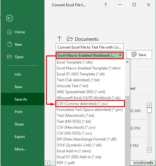 Excel 파일을 쉼표로 구분된 텍스트 파일로 변환하는 방법(3가지 방법)