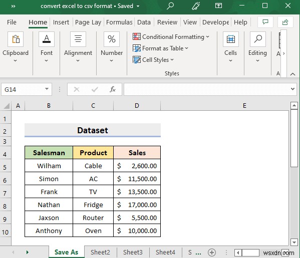 Excel 파일을 CSV 형식으로 변환하는 방법(5가지 쉬운 방법)