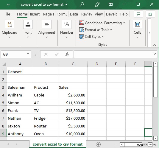 Excel 파일을 CSV 형식으로 변환하는 방법(5가지 쉬운 방법)