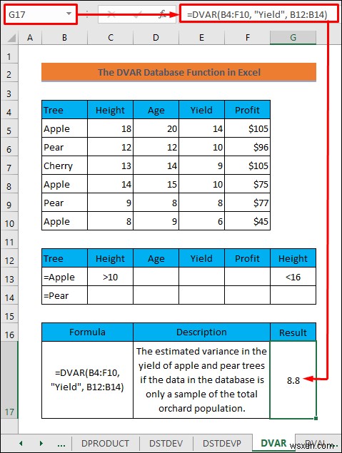 Excel에서 데이터베이스 기능을 사용하는 방법(예제 포함)