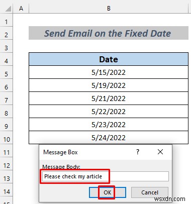 날짜를 기준으로 Excel에서 자동으로 이메일을 보내는 방법