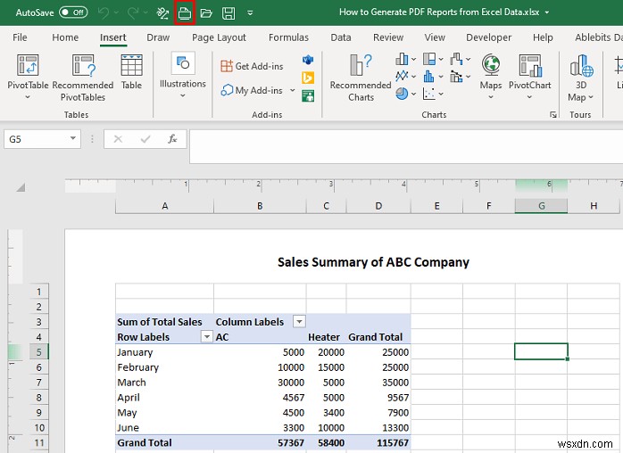 Excel 데이터에서 PDF 보고서를 생성하는 방법(4가지 쉬운 방법)