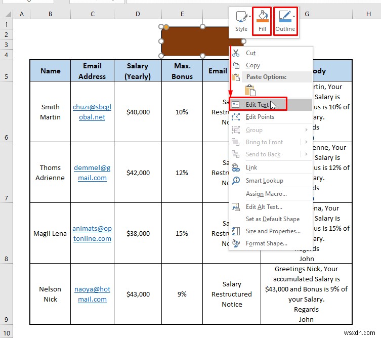 Excel에서 Outlook으로 자동 이메일을 보내는 방법(4가지 방법)
