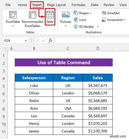 Excel에서 피벗 테이블 없이 슬라이서를 삽입하는 방법