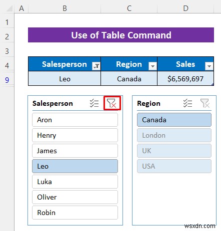 Excel에서 피벗 테이블 없이 슬라이서를 삽입하는 방법