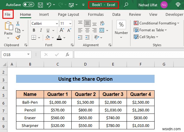 편집 가능한 Excel 스프레드시트를 이메일로 보내는 방법(3가지 빠른 방법)