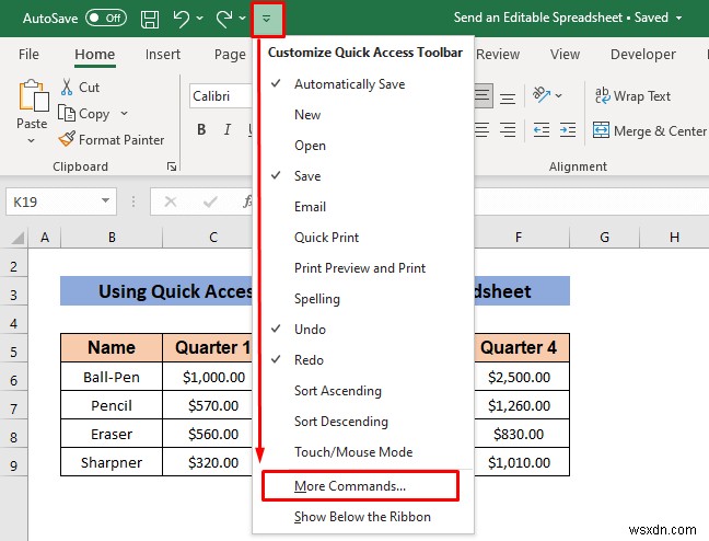 편집 가능한 Excel 스프레드시트를 이메일로 보내는 방법(3가지 빠른 방법)