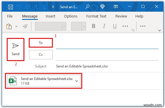 편집 가능한 Excel 스프레드시트를 이메일로 보내는 방법(3가지 빠른 방법)