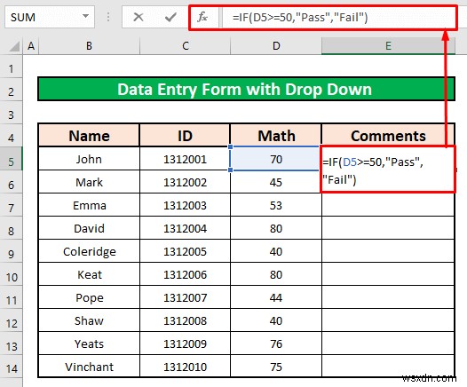 Excel에서 드롭다운 목록을 사용하여 데이터 입력 양식을 만드는 방법(2가지 방법)