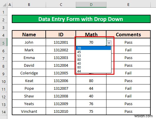 Excel에서 드롭다운 목록을 사용하여 데이터 입력 양식을 만드는 방법(2가지 방법)