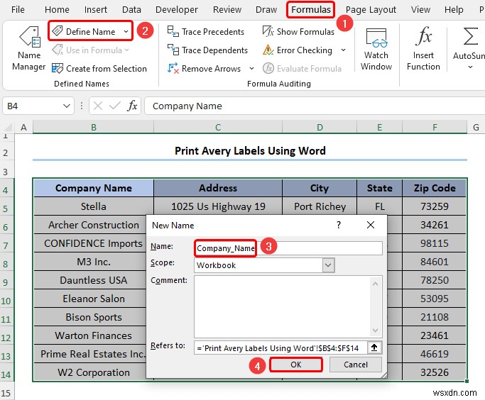 Excel에서 Avery 레이블을 인쇄하는 방법(2가지 간단한 방법)