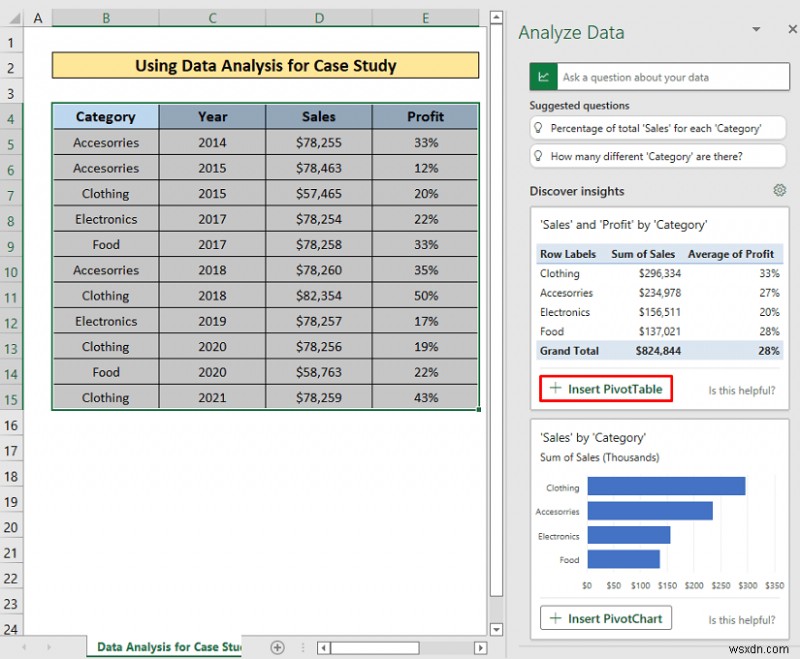 Excel 데이터 분석을 사용하여 사례 연구를 수행하는 방법