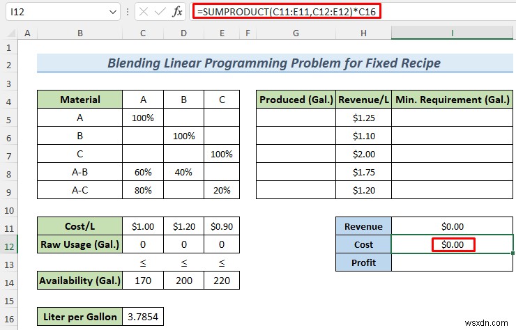 Excel Solver를 사용하여 혼합 선형 계획법 문제를 해결하는 방법