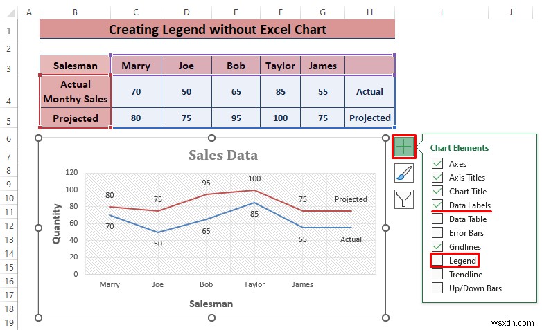 차트 없이 Excel에서 범례를 만드는 방법(3단계)