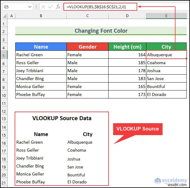 Excel에서 VLOOKUP 소스 데이터를 숨기는 방법(5가지 쉬운 방법)