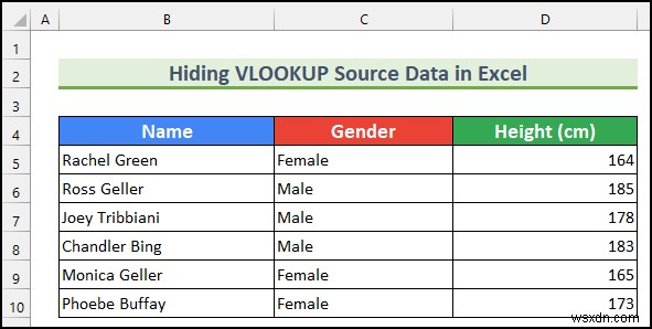 Excel에서 VLOOKUP 소스 데이터를 숨기는 방법(5가지 쉬운 방법)