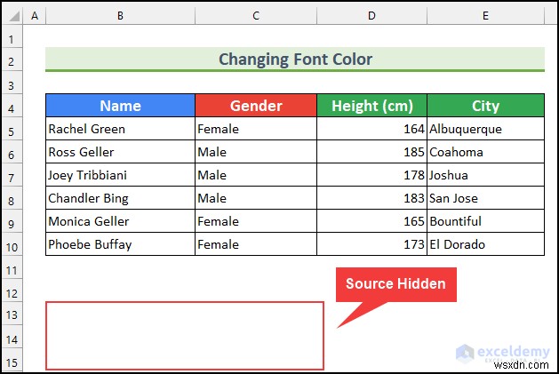 Excel에서 VLOOKUP 소스 데이터를 숨기는 방법(5가지 쉬운 방법)