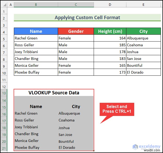 Excel에서 VLOOKUP 소스 데이터를 숨기는 방법(5가지 쉬운 방법)