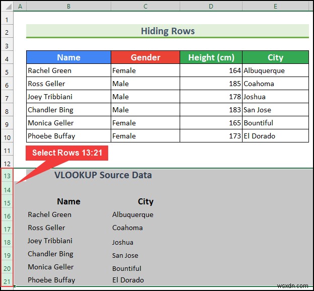 Excel에서 VLOOKUP 소스 데이터를 숨기는 방법(5가지 쉬운 방법)