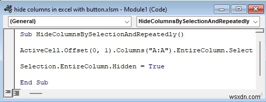 Excel에서 버튼으로 열을 숨기는 방법(4 적절한 방법)