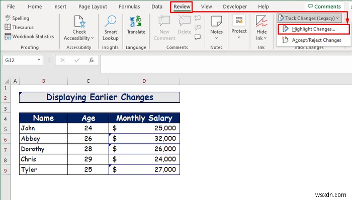 Excel에서 변경 내용 추적을 활성화하는 방법(사용자 정의 포함)