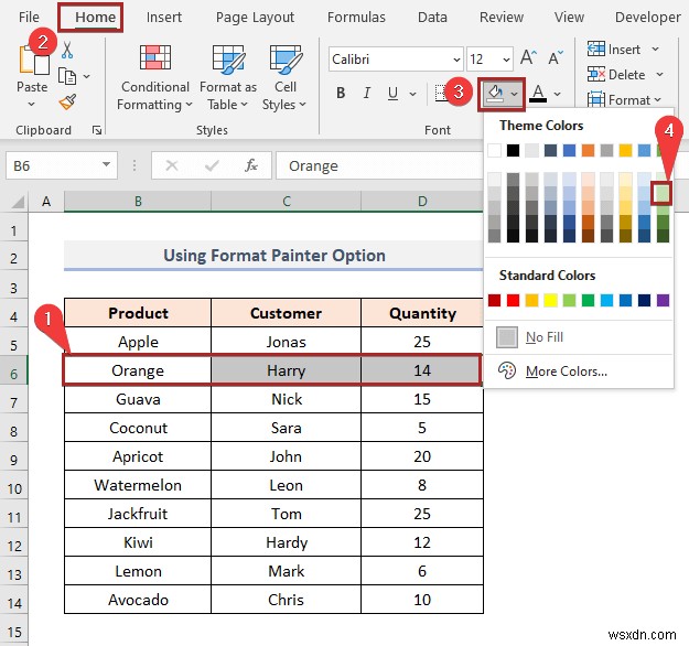 Excel의 셀 값을 기반으로 대체 행의 색상을 지정하는 방법
