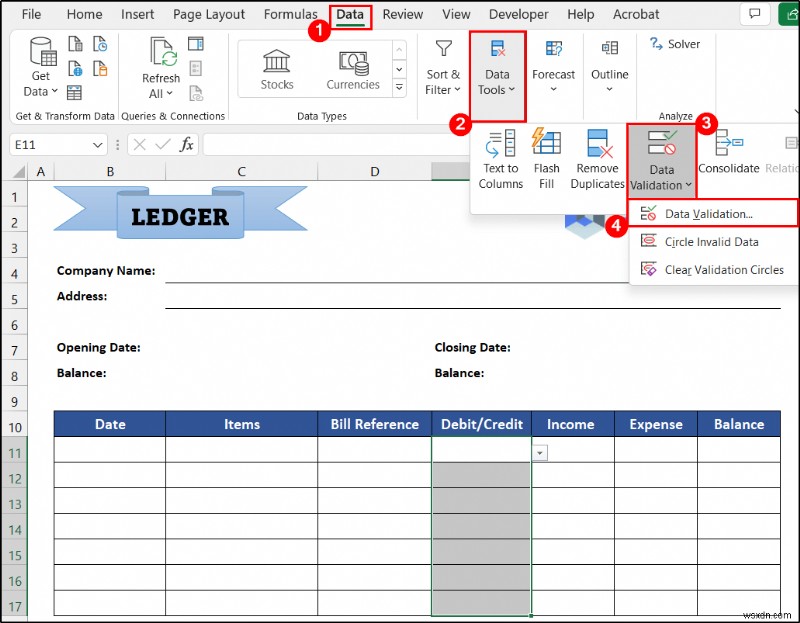 Excel에서 원장을 유지 관리하는 방법(간단한 단계 포함)