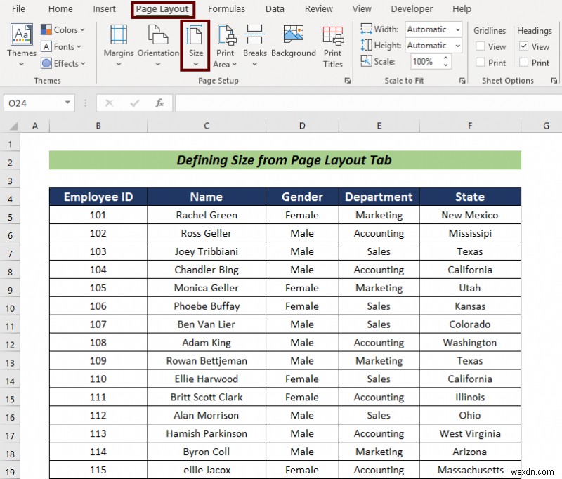 A4 크기로 Excel 시트 전체 페이지를 인쇄하는 방법(5가지 간단한 방법)