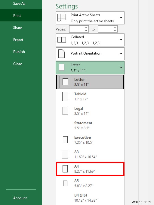 A4 크기로 Excel 시트 전체 페이지를 인쇄하는 방법(5가지 간단한 방법)