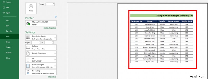 A4 크기로 Excel 시트 전체 페이지를 인쇄하는 방법(5가지 간단한 방법)