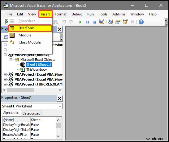 Excel VBA:전체 화면에서 사용자 양식 표시(4가지 쉬운 방법)