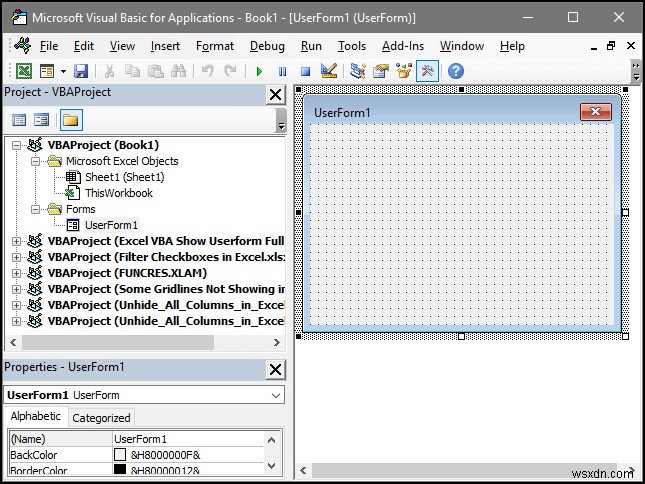 Excel VBA:전체 화면에서 사용자 양식 표시(4가지 쉬운 방법)