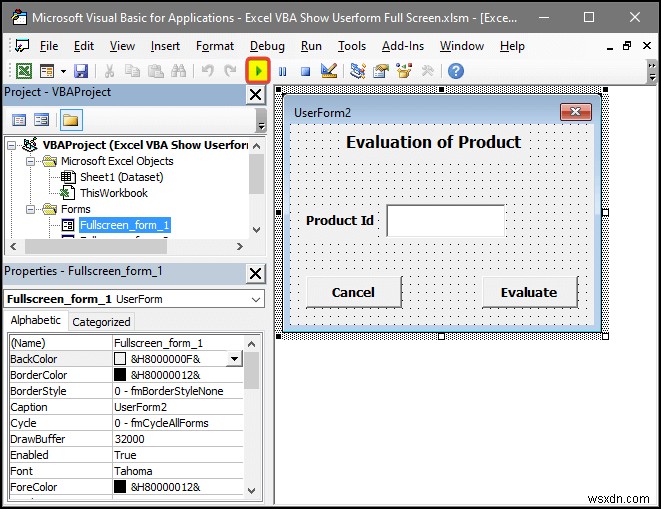 Excel VBA:전체 화면에서 사용자 양식 표시(4가지 쉬운 방법)