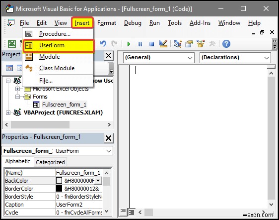 Excel VBA:전체 화면에서 사용자 양식 표시(4가지 쉬운 방법)