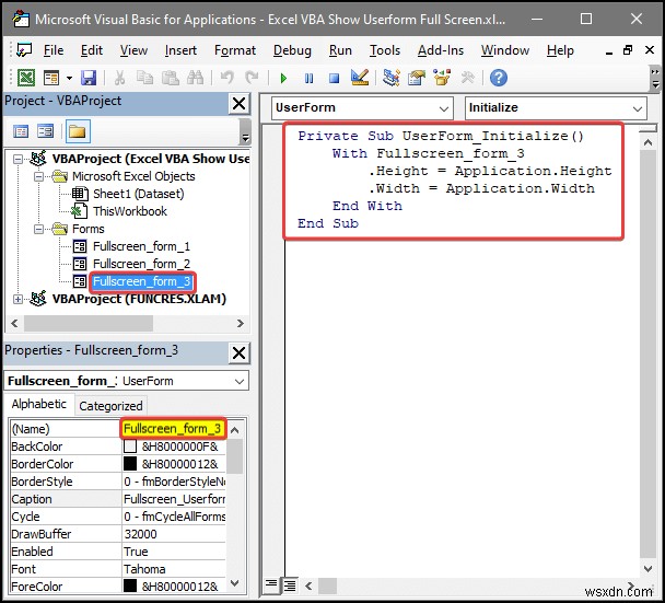 Excel VBA:전체 화면에서 사용자 양식 표시(4가지 쉬운 방법)