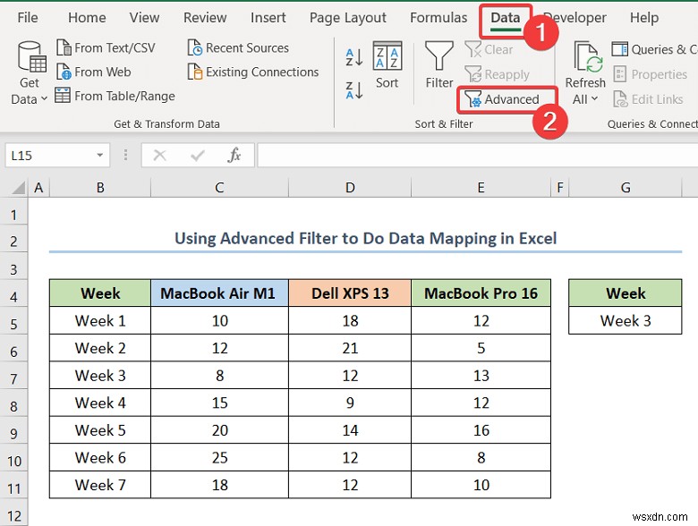 Excel에서 데이터 매핑을 수행하는 방법(5가지 편리한 방법)